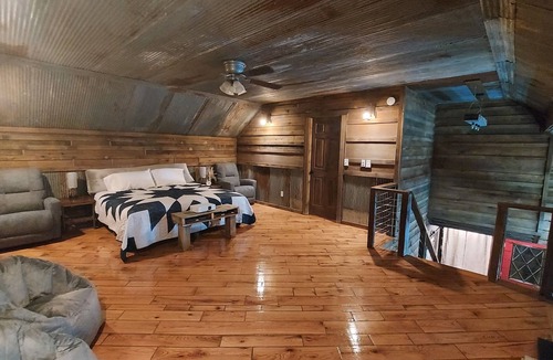 Pineville House | Private, rustic country home with hot tub, movie theater and a view