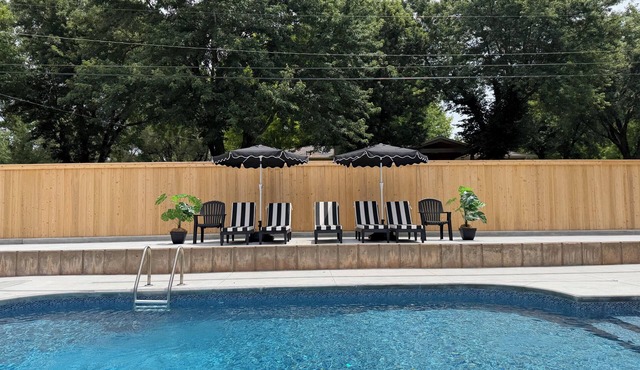 Fun Private Backyard Resort: Pool, Pickle - Sport Court, Hot Tub, & King Beds